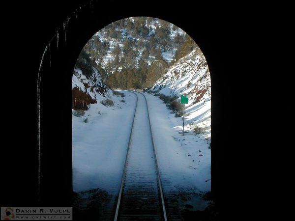 Looking out a tunnel from the Coast Starlight - 2005
