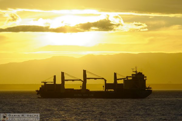 "Goodbye, Tauranga" [AAL Brisbane Cargo Ship near Tauranga, New Zealand]