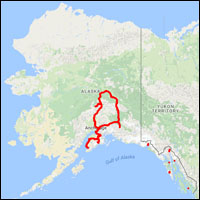 Alaska Map with GPS Track